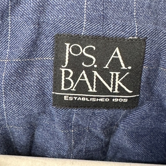 Jos A. Bank Dark Blue Windowpane Dress Shirt Long Sleeve Collared Size XL - Picture 4 of 5